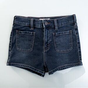 FREE PEOPLE High-Waist Denim Shorts, Blue, Size 25